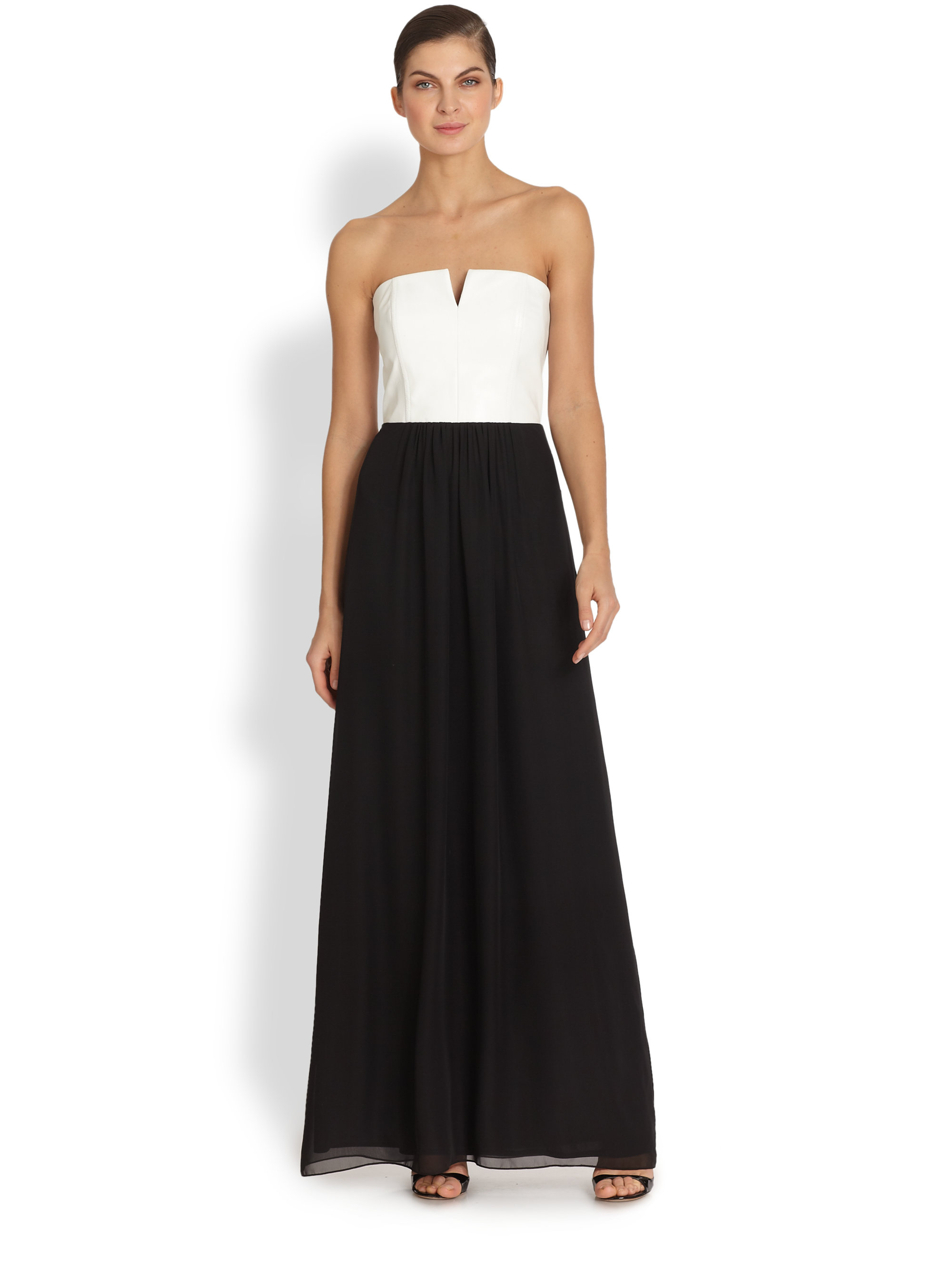 laundry pleated chiffon gown