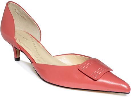 coral low heels