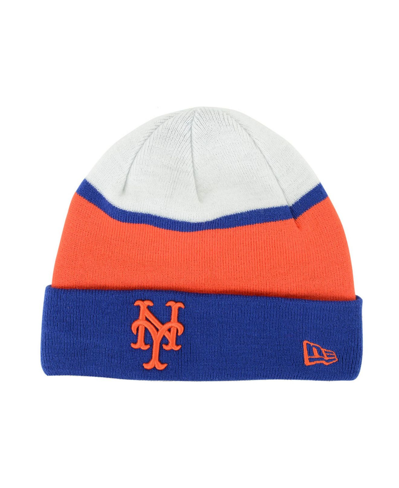 New Era New York Mets Colorblock Knit Hat in Orange for Men (RoyalBlue