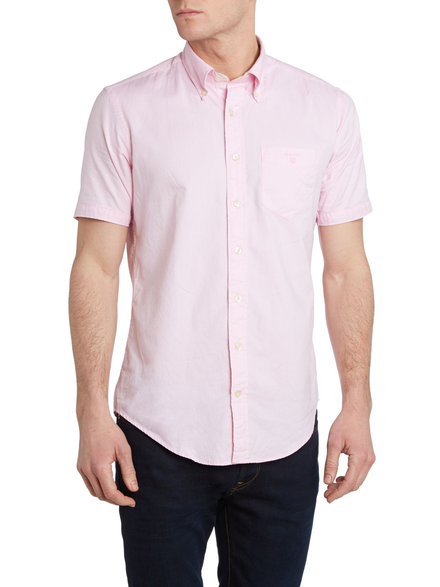 Gant Short Sleeve Gingham Shirt in Pink for Men (Light Pink) Lyst