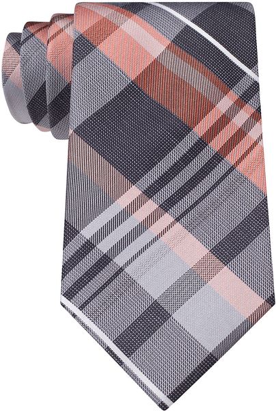 Michael Michael Kors Silk Spring Plaid Tie in Orange for Men (CORAL)