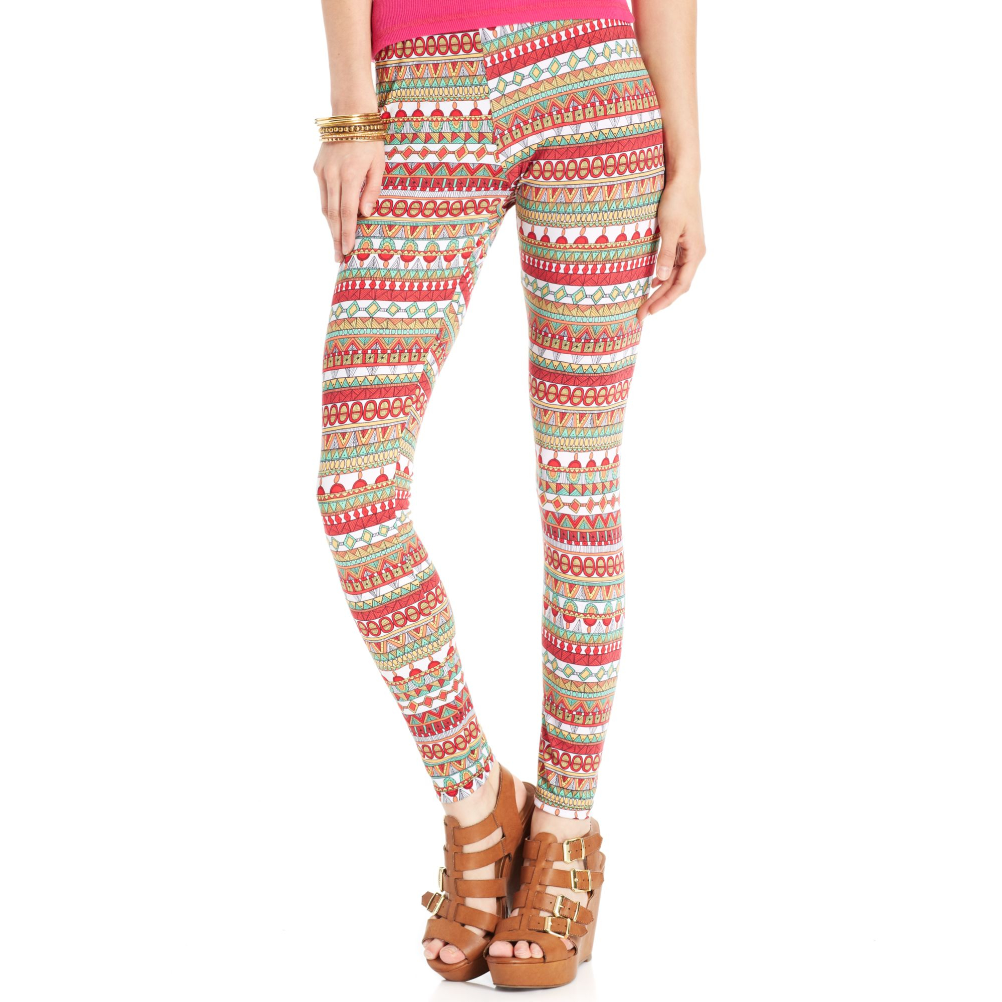 Material Girl Juniors Printed Leggings in Multicolor (Coral Deco) Lyst