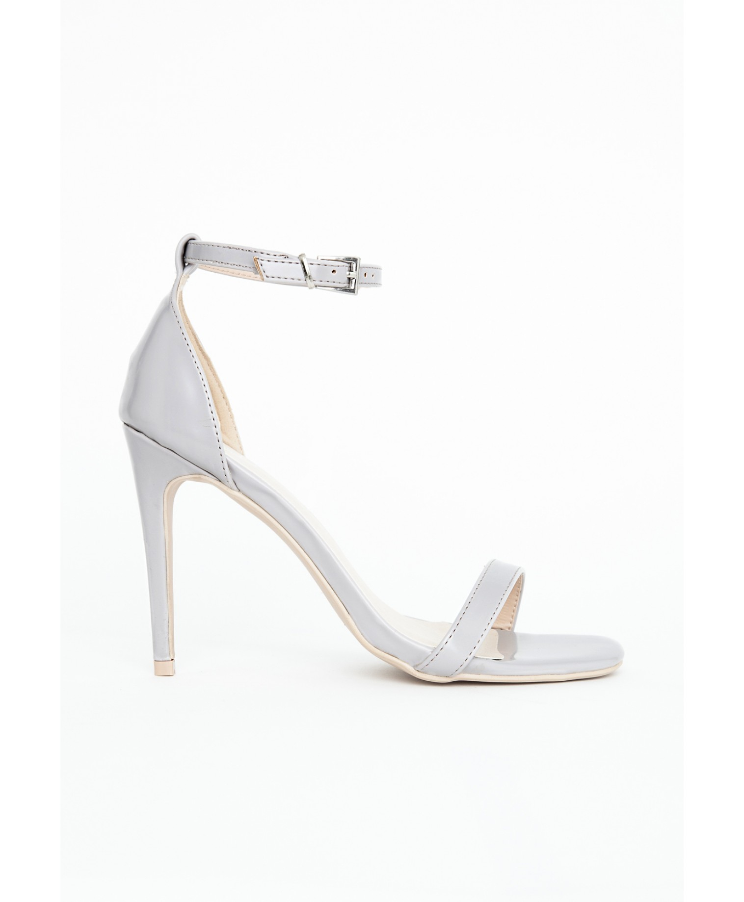 Missguided Clara Grey Strappy Heeled Sandals in Gray (grey) | Lyst