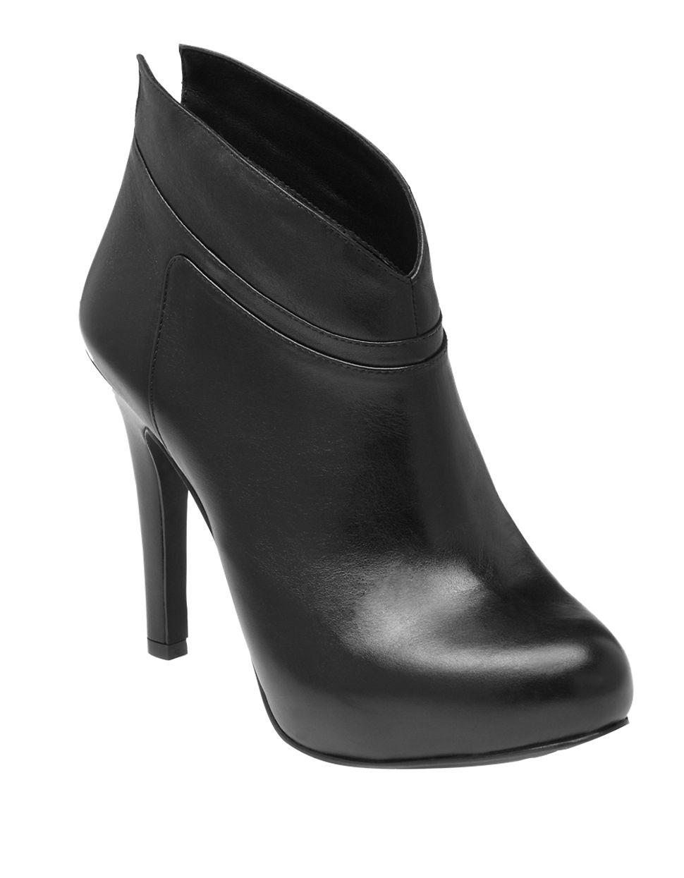 Jessica Simpson Aggie Leather High-Heel Ankle Boots in Black | Lyst