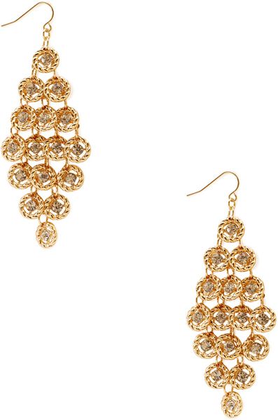 Forever 21 OmbrÃ‰ Chandelier Earrings in Gold (GOLDCLEAR) | Lyst