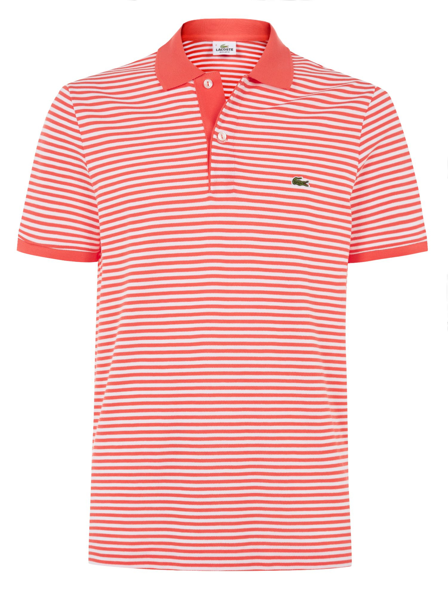 Lacoste Striped Polo Shirt in Red for Men | Lyst
