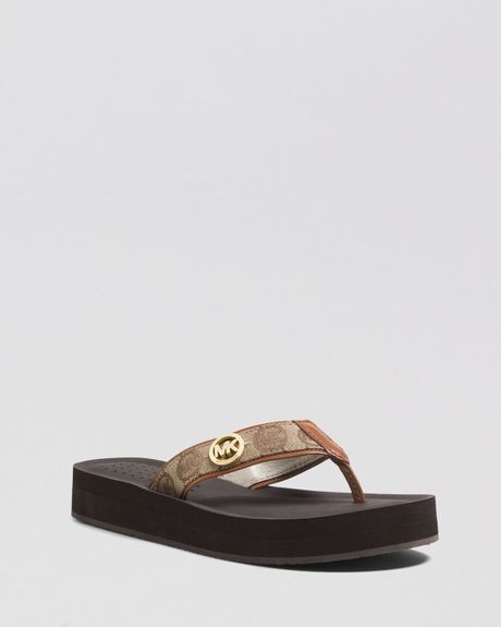 tan platform flip flops