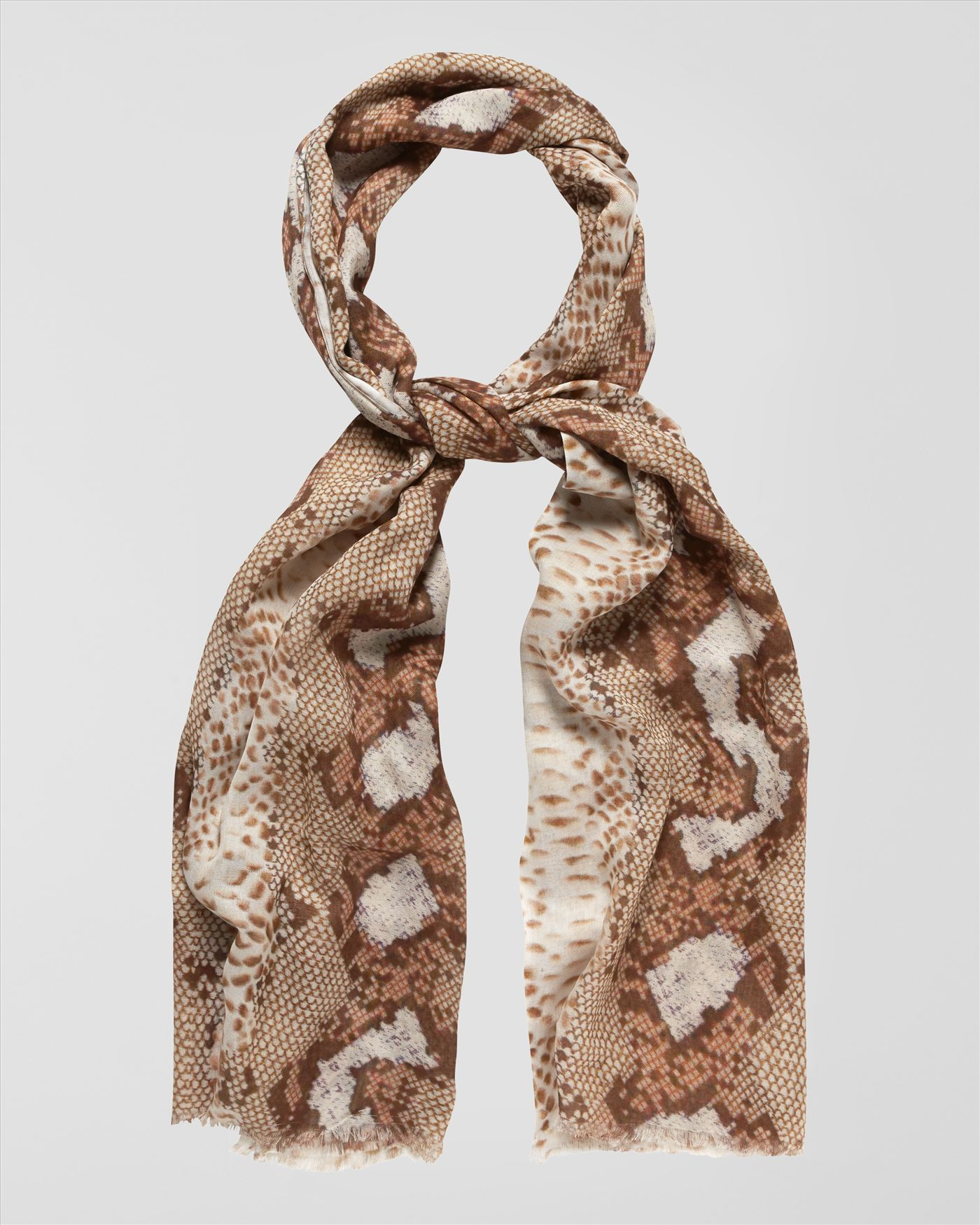 Jaeger Snake Print Modal Scarf in Animal (Natural) Lyst