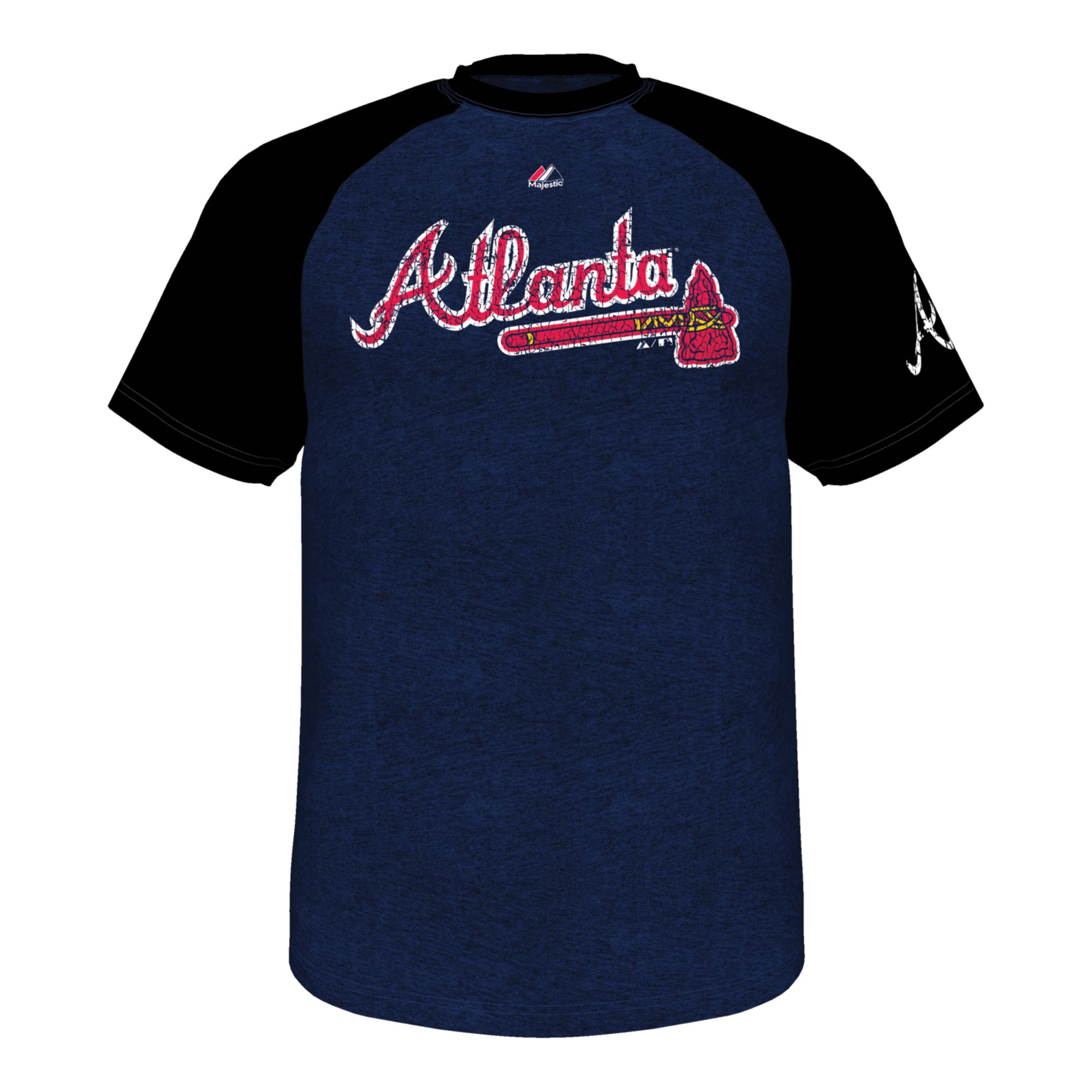 Majestic Mens Shortsleeve Atlanta Braves Raglan Tshirt in Black for Men (Navy/Black) | Lyst