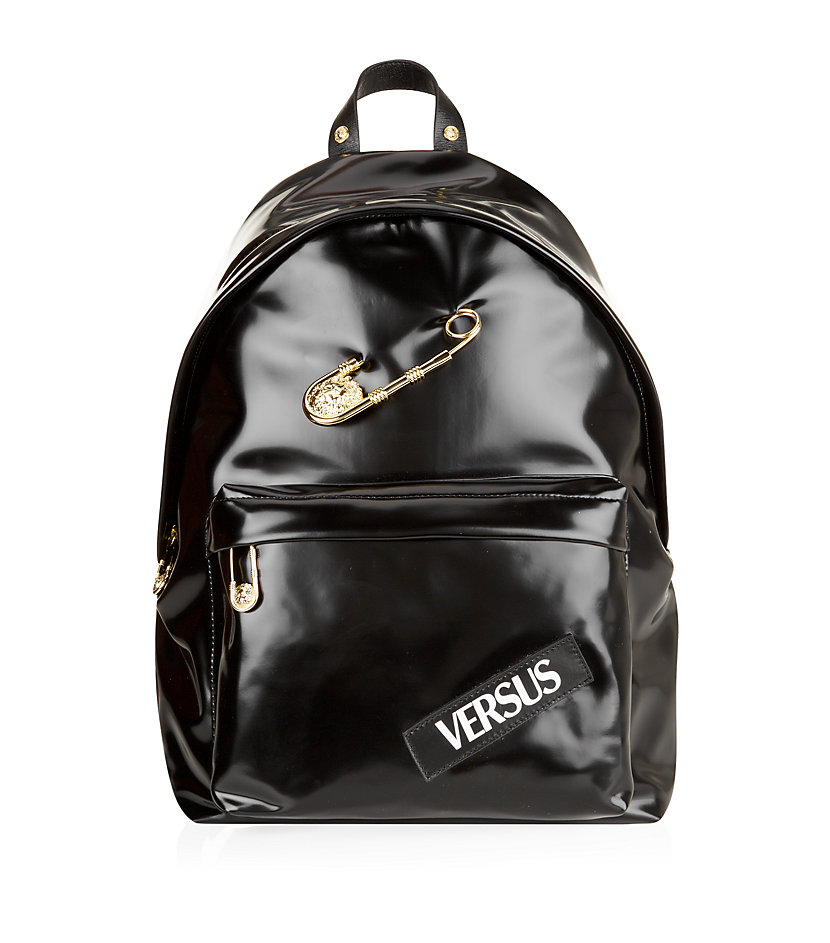 Versus Safety Pin Backpack in Black Lyst