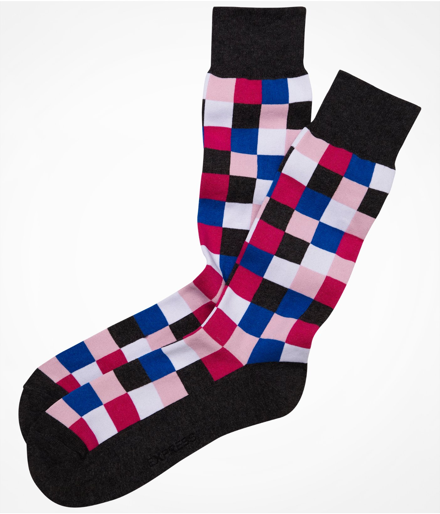 Express Multicolor Square Dress Socks in Pink for Men Lyst