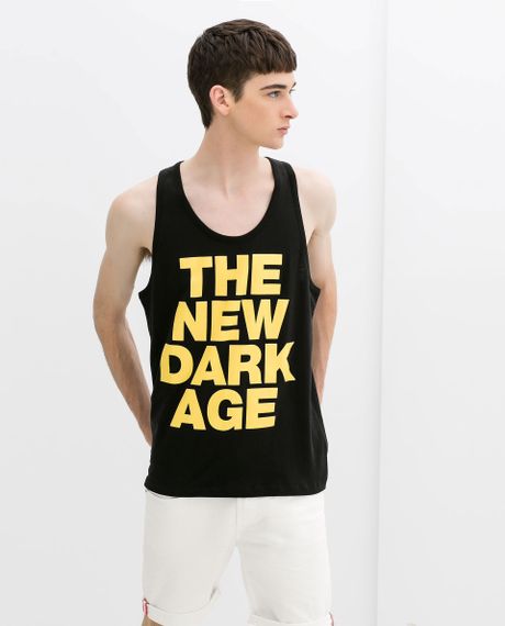 Zara Flammable Vest Top in Yellow for Men (blackyellow) | Lyst