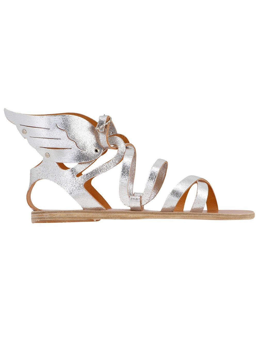Ancient Greek Sandals Nephele Winged Leather Sandal in Silver (natural ...