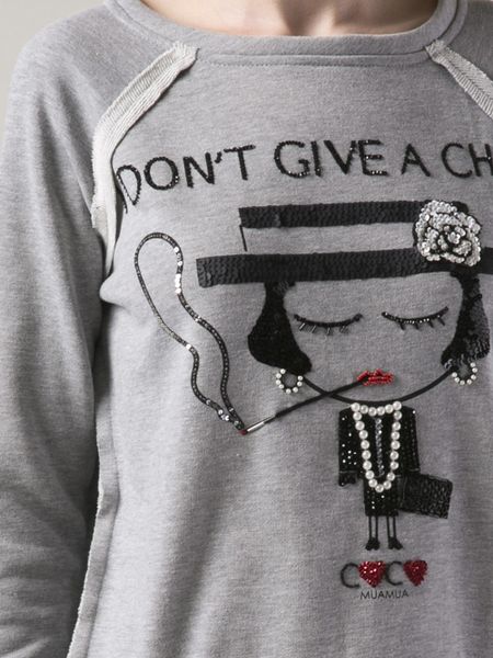 gray chanel sweatshirt