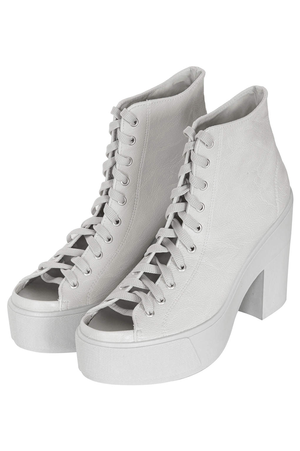 grey open toe boots