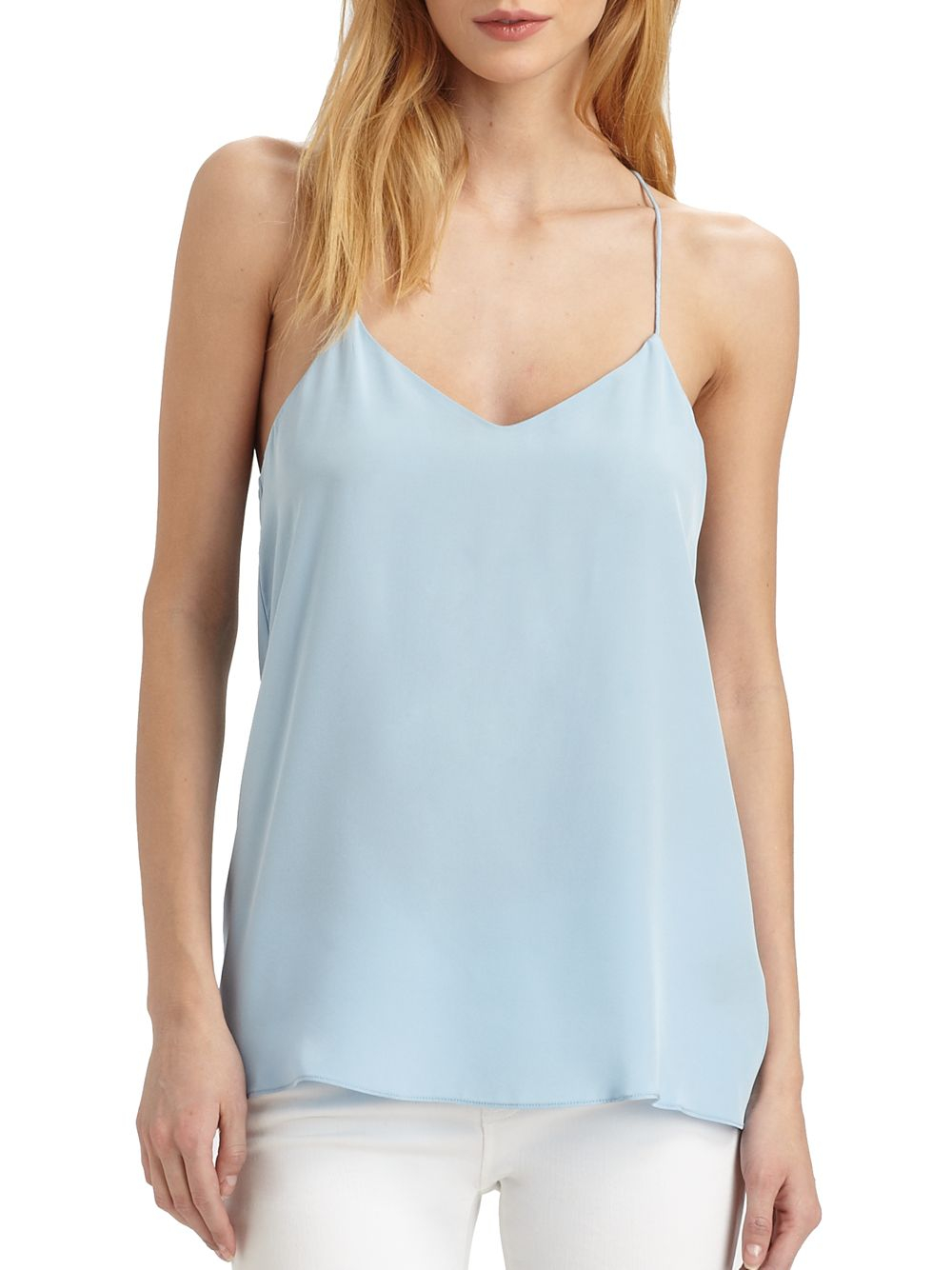 Tibi Silk Camisole in Blue (baby blue) Lyst