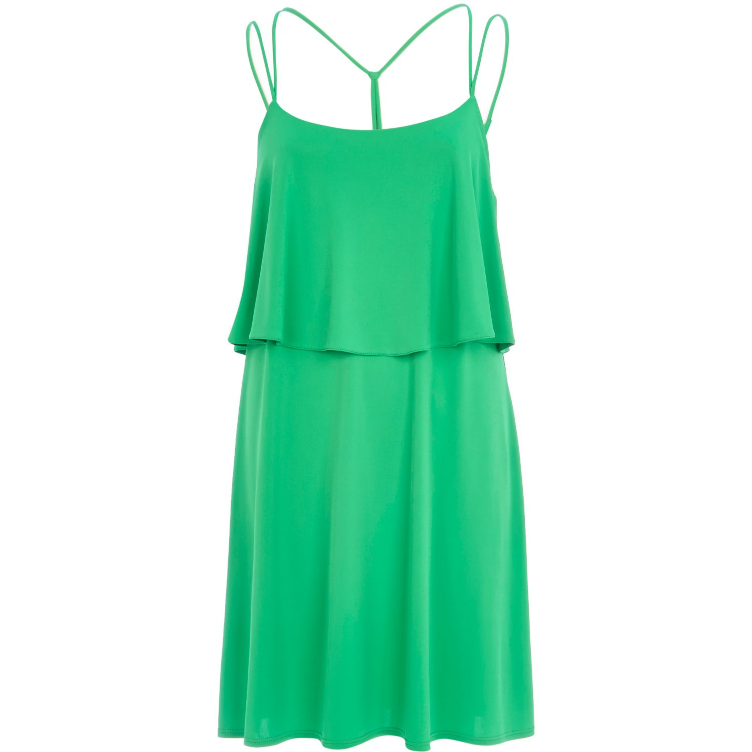 River Island Bright Green Double Layer Strappy Slip Dress in Green Lyst
