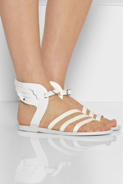 Ancient Greek Sandals Ikaria Leather Wing Sandals in White | Lyst