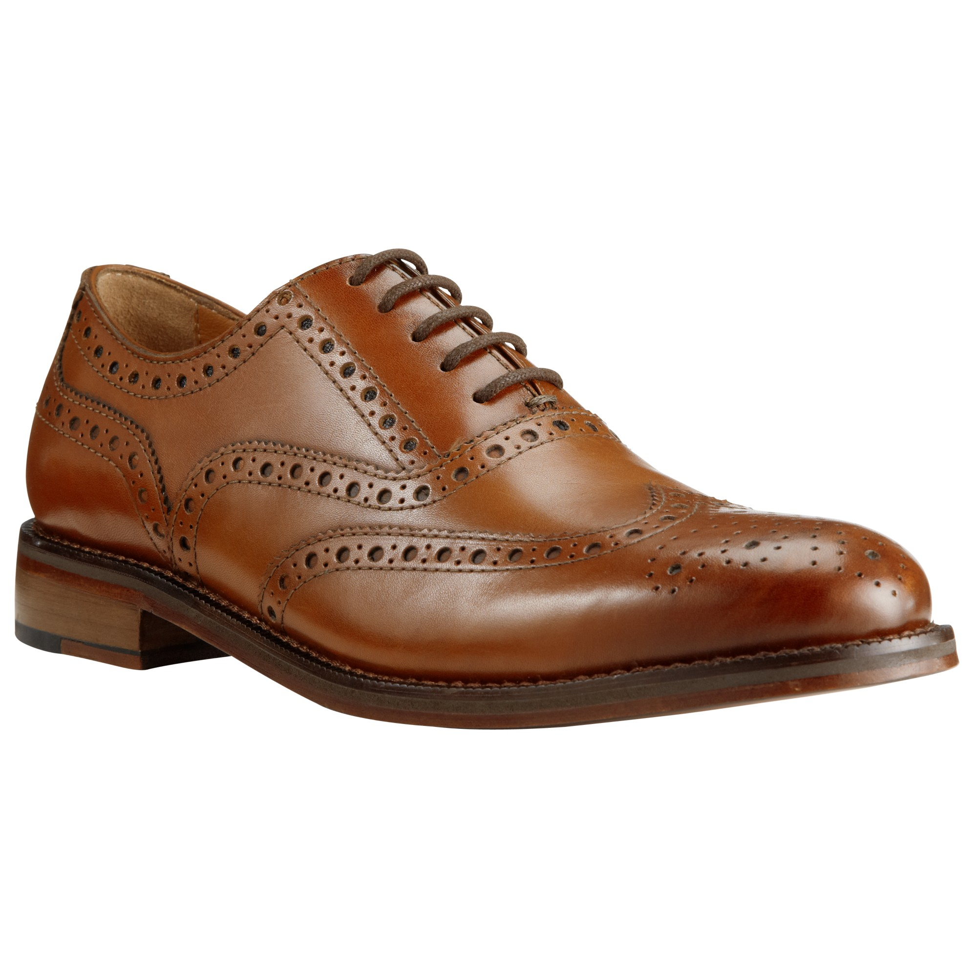 John Lewis Bentley Storm Leather Brogue Shoes in Brown for Men (Cognac ...