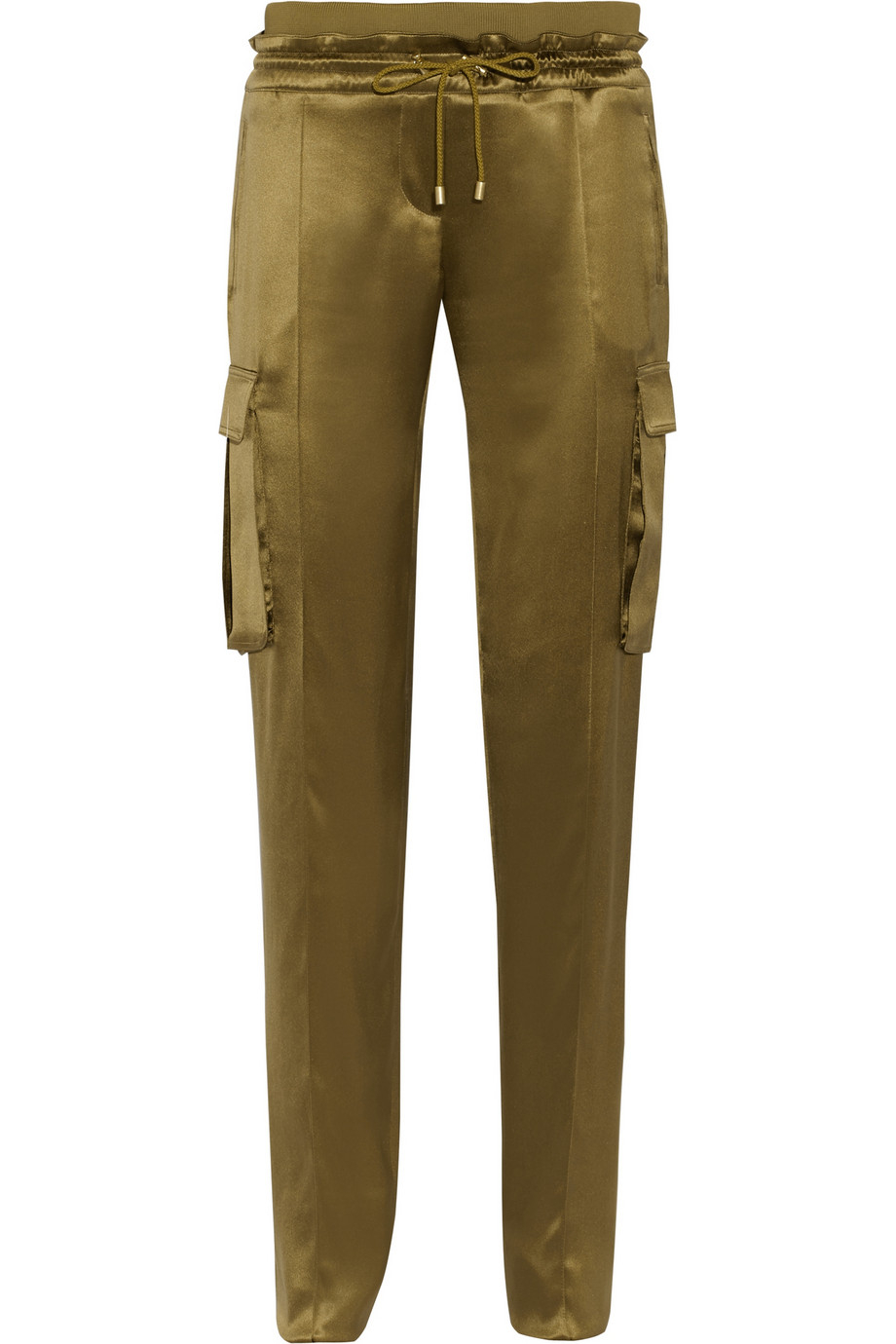 Balmain Silk-Satin Cargo Pants in Green | Lyst