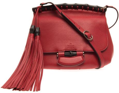 Gucci Double Tassel Cross Ody Bag in Red | Lyst