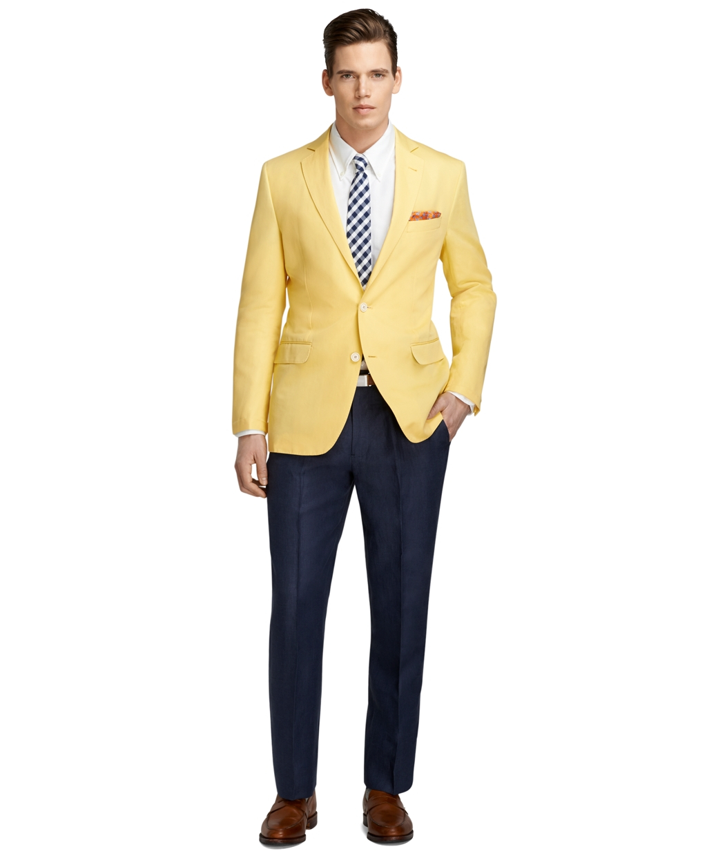 Brooks Brothers Fitzgerald Fit Cotton And Linen Sport Coat in Yellow