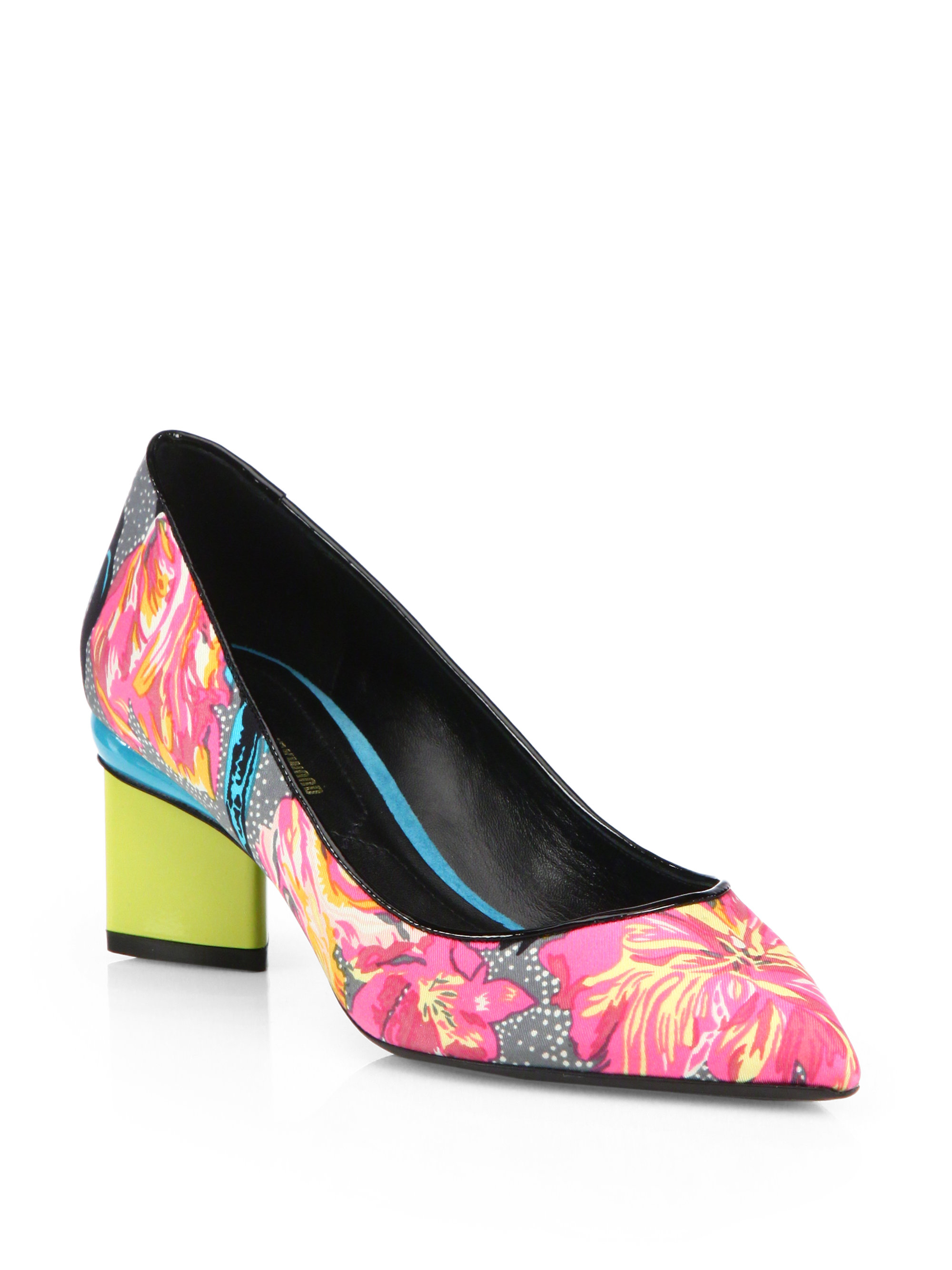 Nicholas Kirkwood Hula FloralPrint Silk Pumps in Green (MULTICOLOR) Lyst