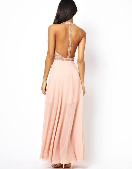 Asos Cluster Embellished Maxi Dress in Pink (Blush) | Lyst Asos Cluster Embellished Maxi Dress in Pink (Blush) | Lyst