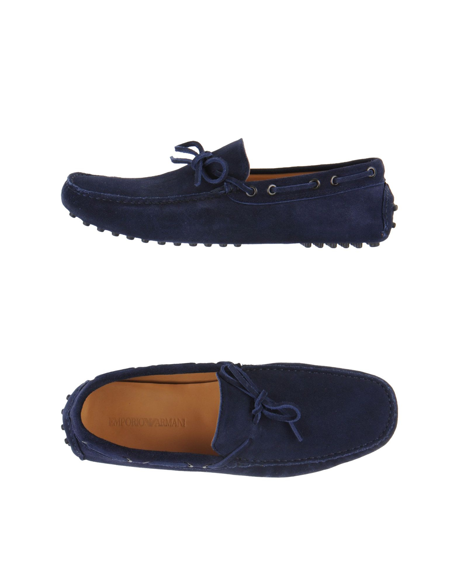 Armani Suede Moccasins Shoes Dark Blue Armani Suede Moccasins Shoes Dark Blue