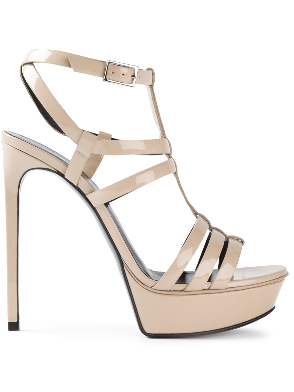 Saint Laurent Platform Sandals in Beige (nude & neutrals) | Lyst