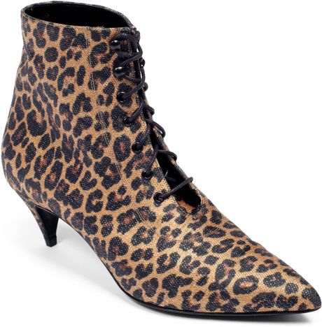 cat leather hiker boots in leopard