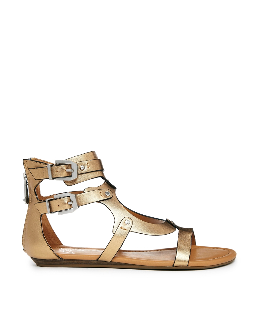 flat gold gladiator sandals