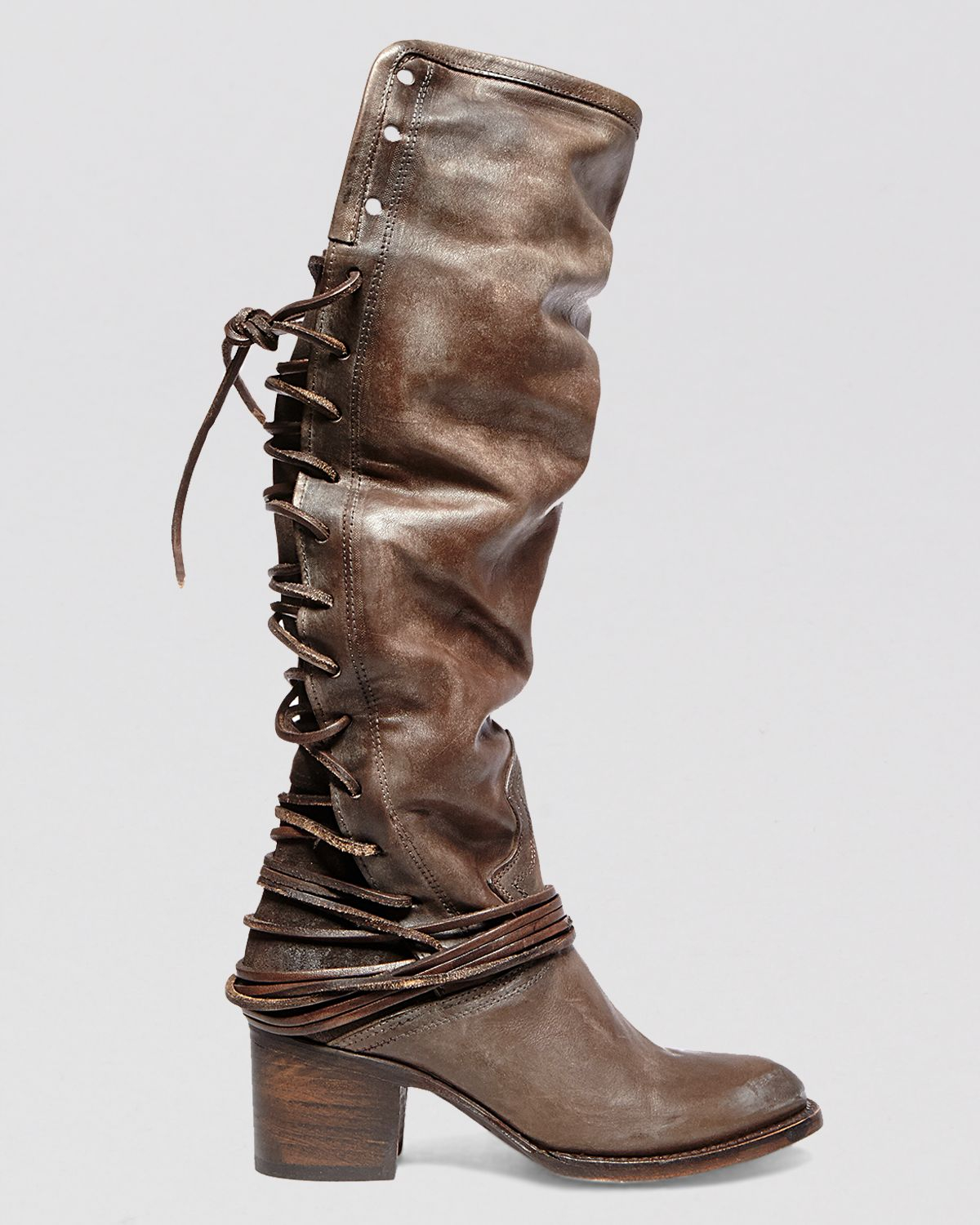 Freebird By Steven Tall Boots - Coal Lace Up in Black | Lyst