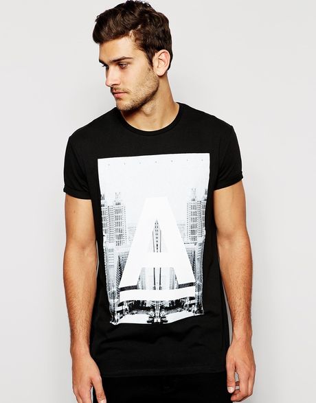 Asos Tshirt with Atlanta Print in Black for Men | Lyst