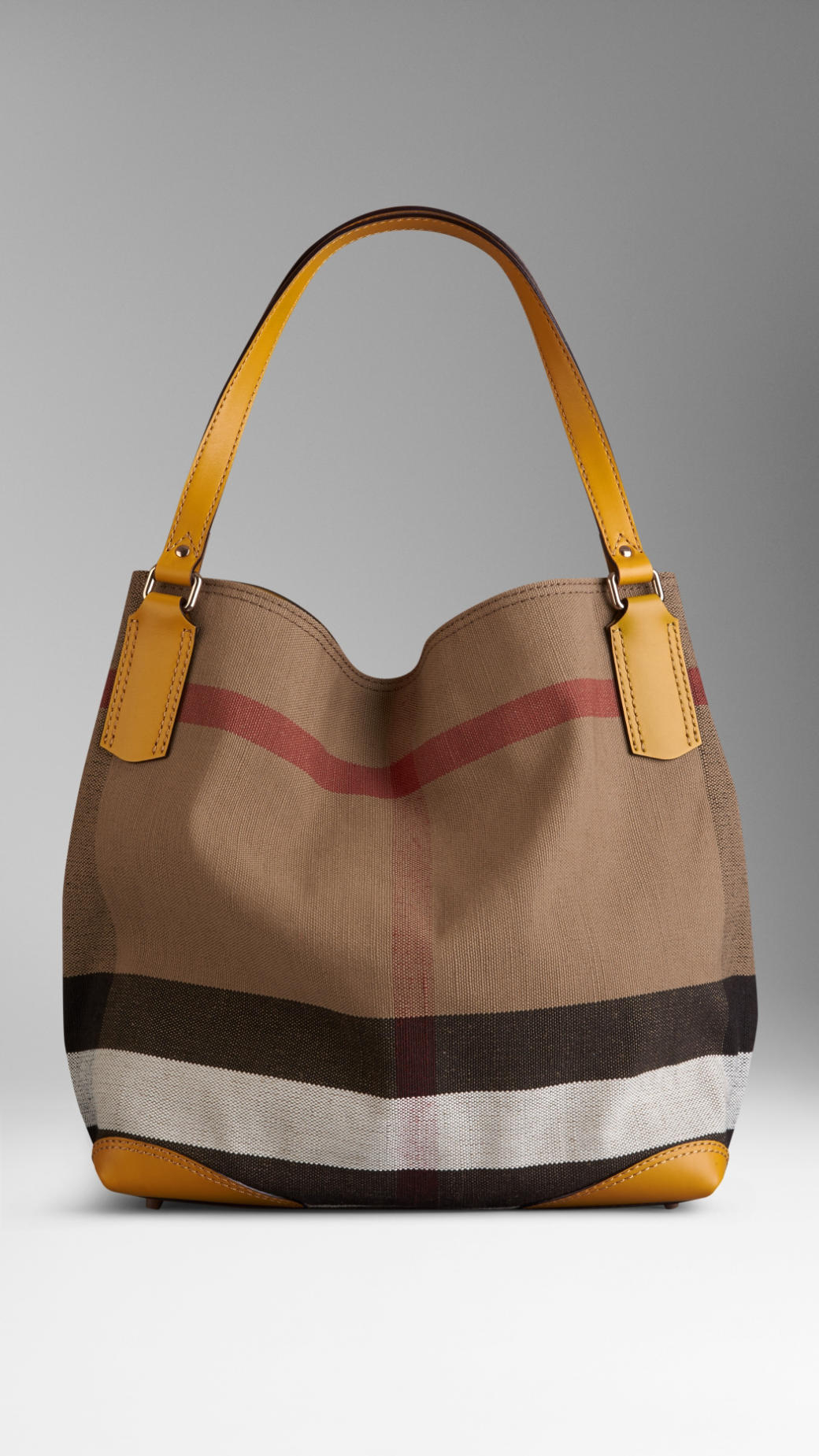 Burberry Medium Canvas Check Tote Bag in Yellow (yellow barley) | Lyst