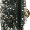 Miu Miu Paillette Foldover Clutch in Black (gold)