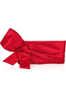 Valentino Bow Satin Clutch - Lyst