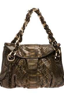 Zagliani Python Skin Shoulder Bag - Lyst