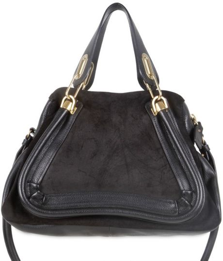 Chloé Small Paraty Waxed Leather Shoulder Bag in Black - Lyst