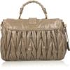 Miu Miu Matelasse Waxed Leather Tote in Beige (nude)