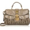 Miu Miu Matelasse Waxed Leather Tote in Beige (nude)