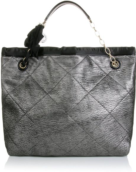 Download Lanvin Metallic Amalia Shopping Bag in Silver (black) | Lyst Yellowimages Mockups