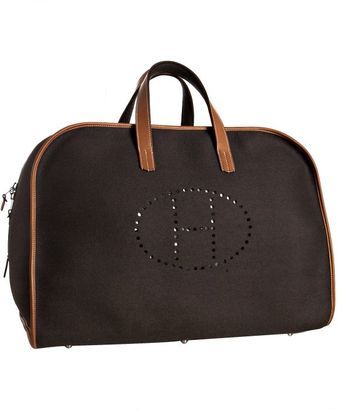 Hermes Dark Brown Wool Perforated H Large Carry-on Bag - Lyst