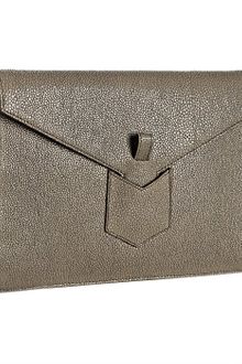 Yves Saint Laurent Grey Stingray Printed Leather Y Envelope Clutch - Lyst