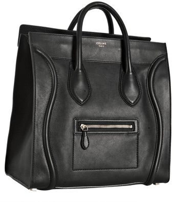 Celine Black Leather Medium Shopper Tote - Lyst