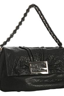 Fendi Black Pebble Leather Chain Shoulder Bag - Lyst