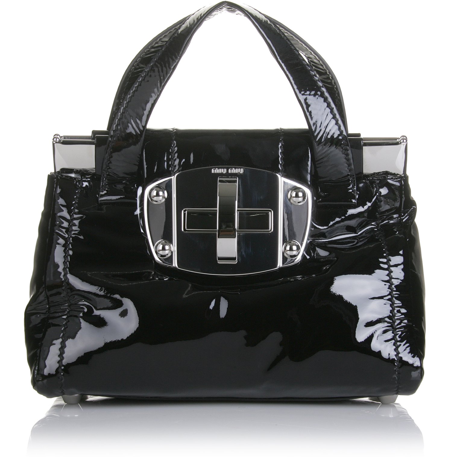 Miu Miu Patent Leather Turn Lock Bag in Black (nero) Lyst