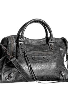 Balenciaga Anthracite Lambskin City Medium Satchel - Lyst