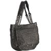 Jimmy Choo Gunmetal Pebbled Leather Nica Chain Link Shoulder Bag in Silver (gunmetal)
