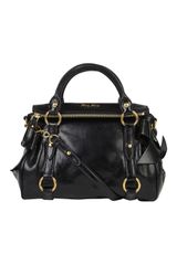 Miu Miu Mini Black Vitello Bow Bag